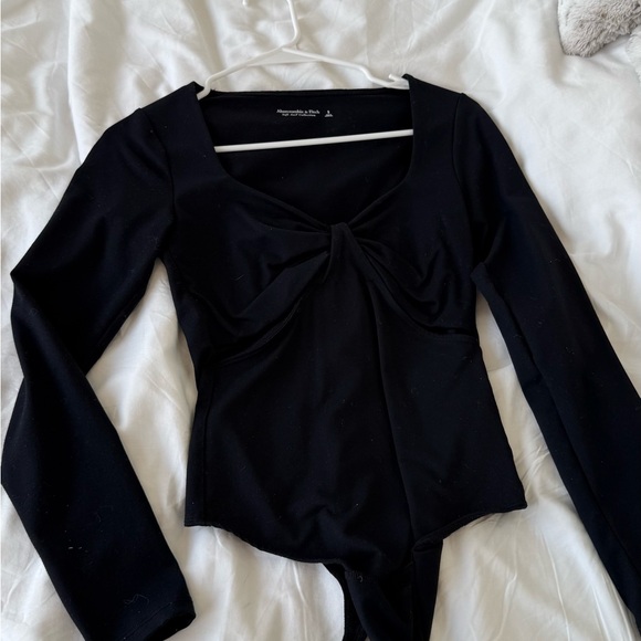 Abercrombie & Fitch Tops - black Abercrombie long sleeve body suit with front cut outs size small